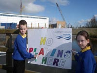 Mark and Anna McKenna warn parents and young people that playing in or around construction sites can be very dangerous | NI Water News